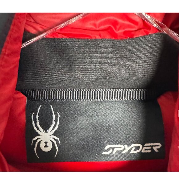 Spyder Men's Pelmo Down Jacket size small dark gray with red accents - Picture 9 of 11